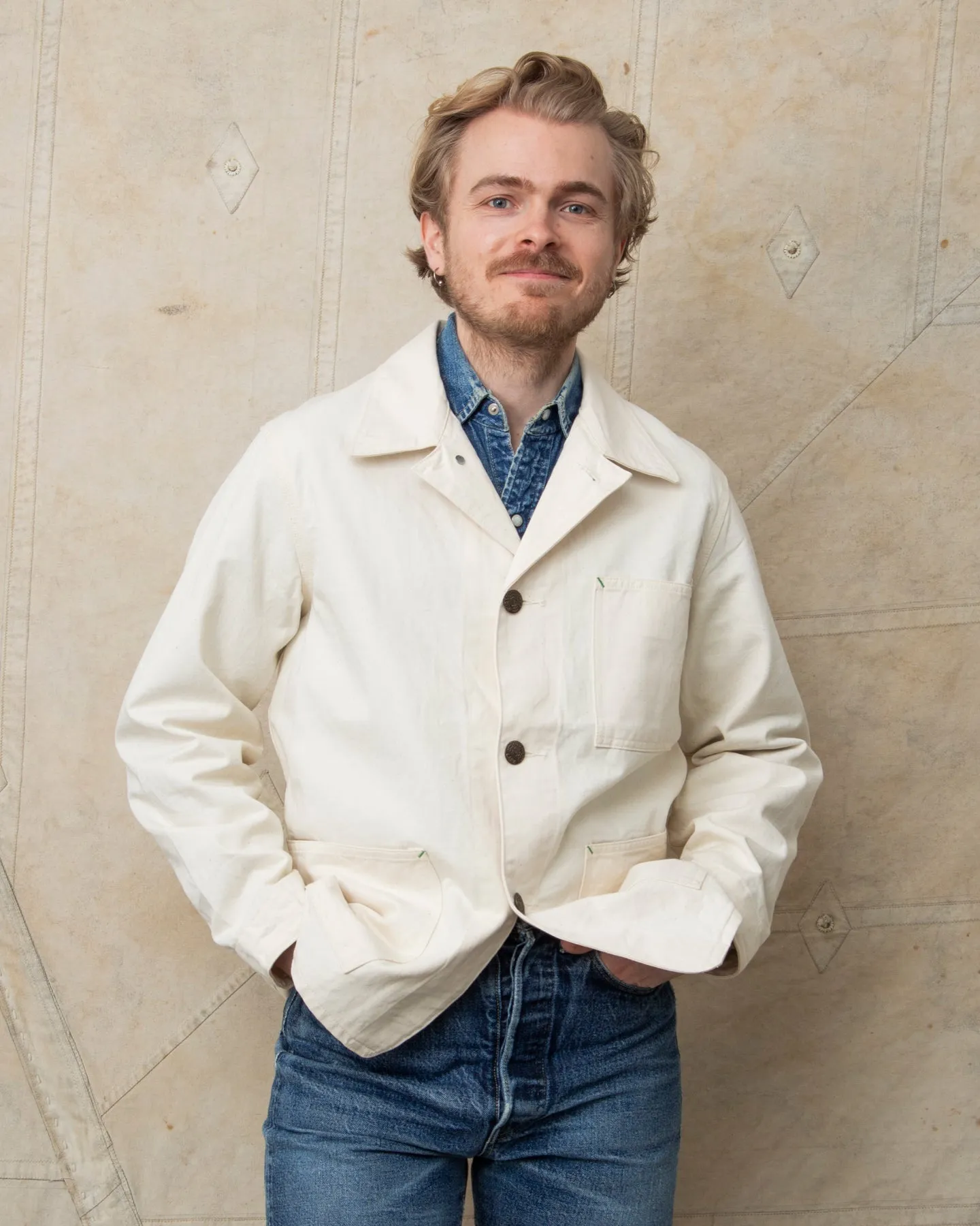 Sugar Cane & Co. Fiction Romance 9oz White Boat Sail Drill 1920's Work Coat SC15504