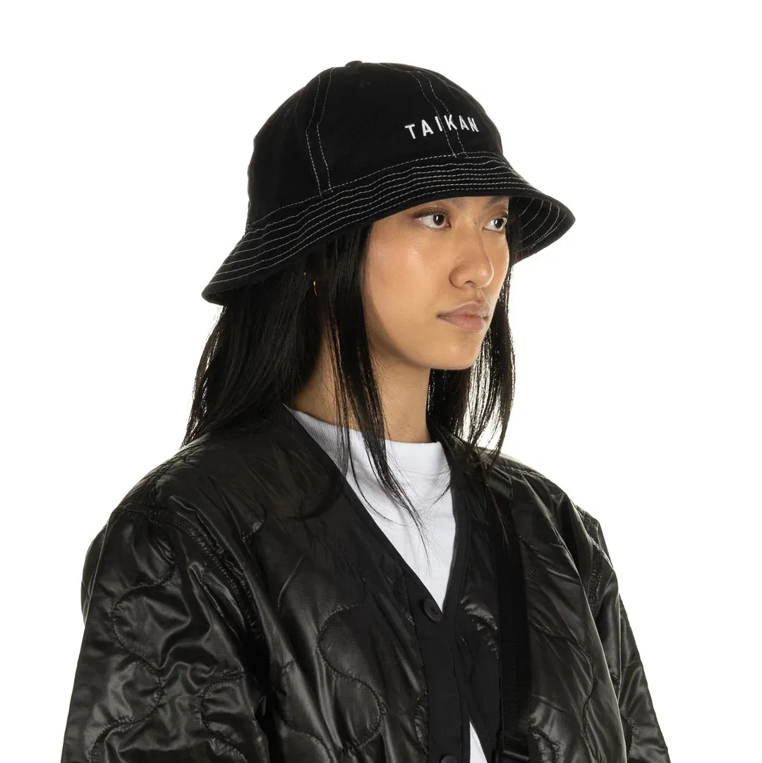 Taikan Bell Bucket Hat - Black Contrast Stitch