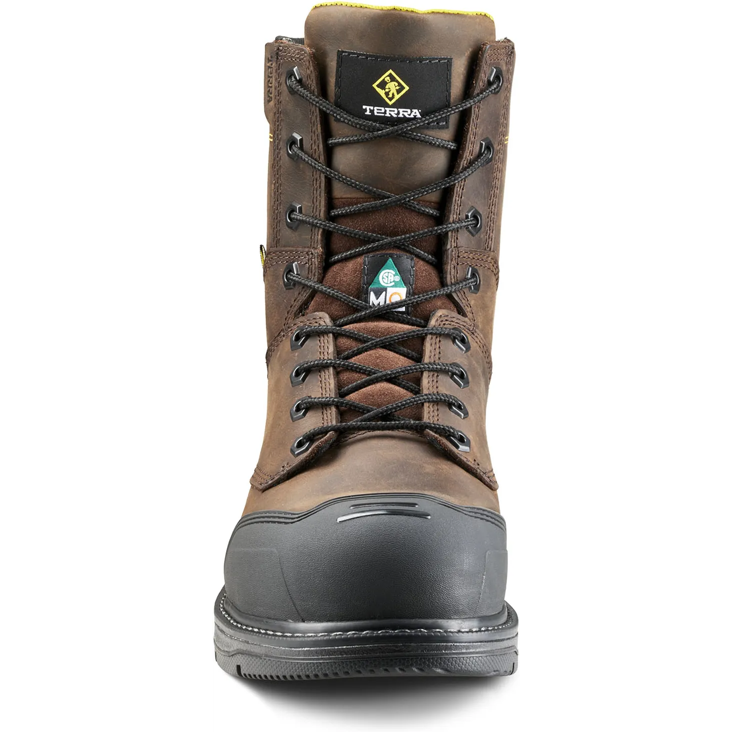 Terra Men's Patton 8" Alloy Toe WP Met Guard Work Boot- Brown- 839KDB