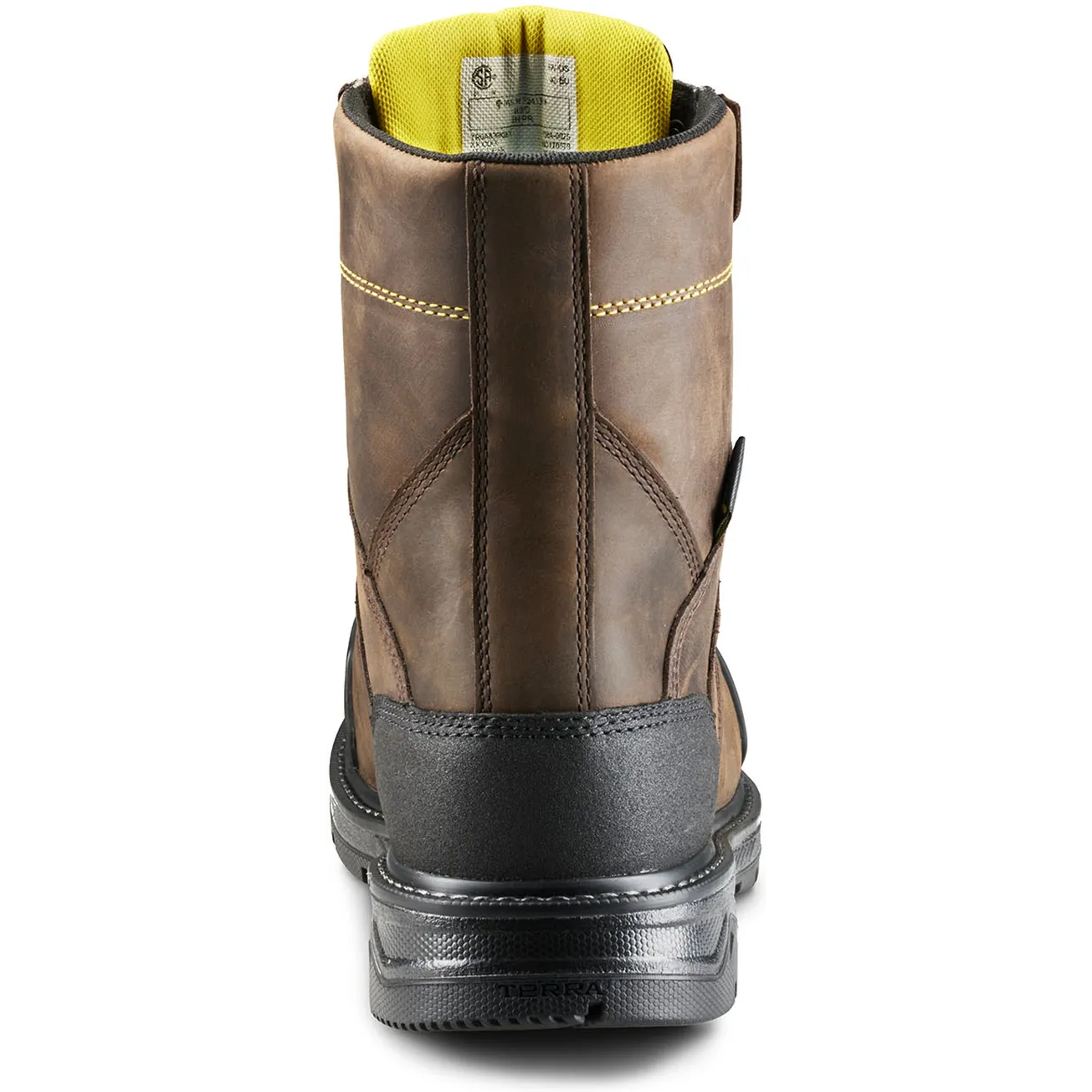 Terra Men's Patton 8" Alloy Toe WP Met Guard Work Boot- Brown- 839KDB