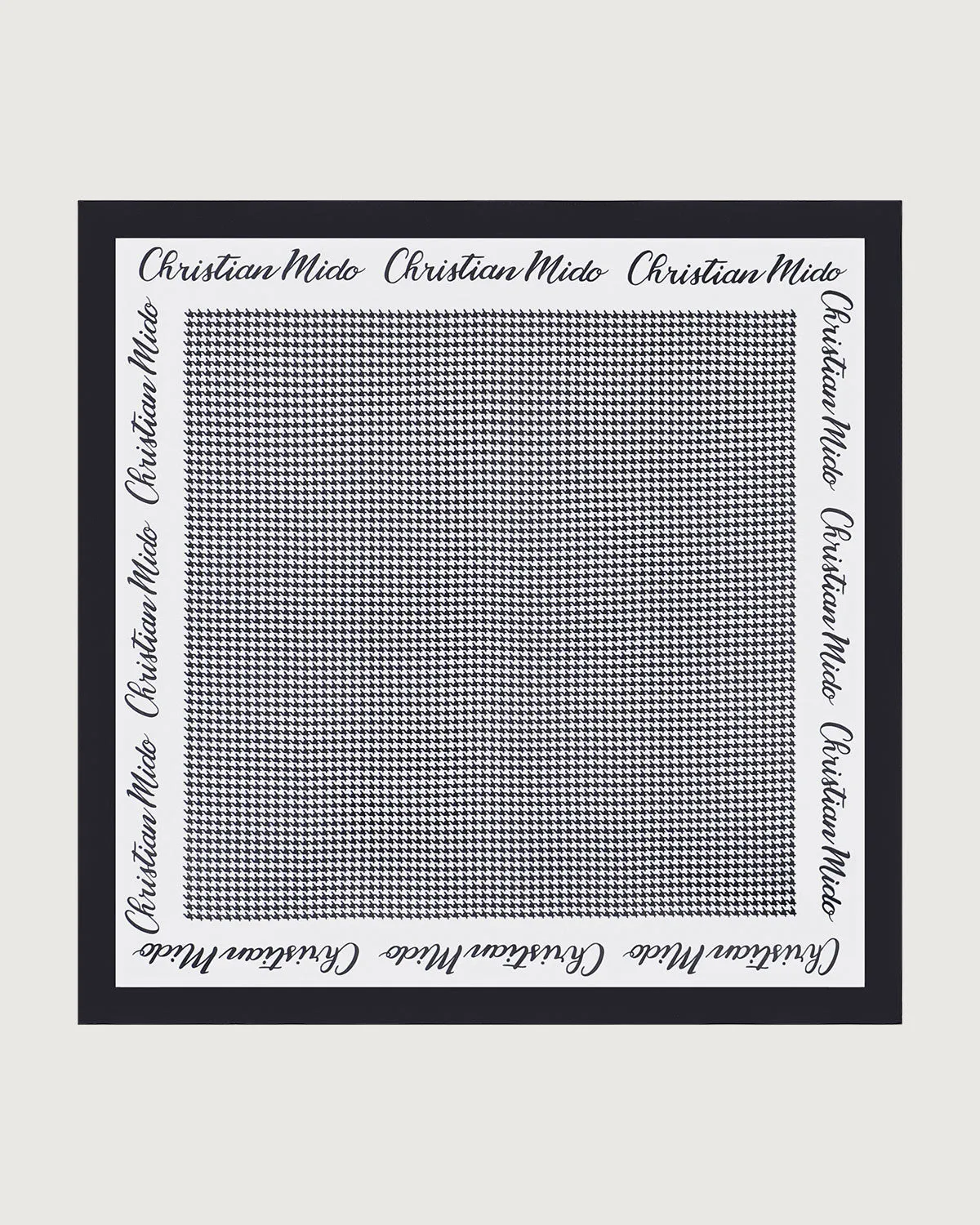 The Black Houndstooth Pattern Square Scarf
