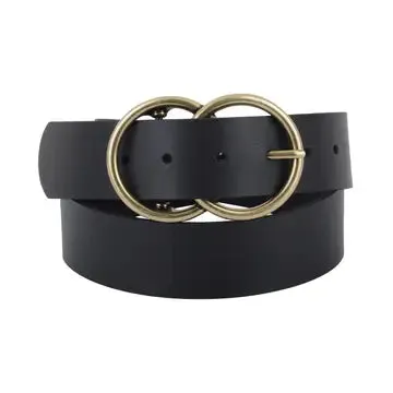 THE HARMONY BUCKLE LEATHER BELT in Black