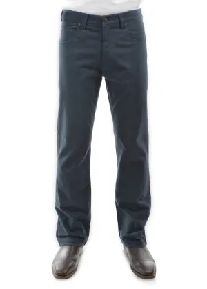 THOMAS COOK MENS STRETCH MOLESKIN JEAN 32 LEG BLUE STEEL