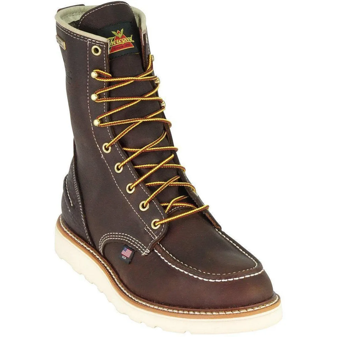 Thorogood Men's USA Made 1957 8" Moc Safety Toe Waterproof Wedge Work Boot 804-3800