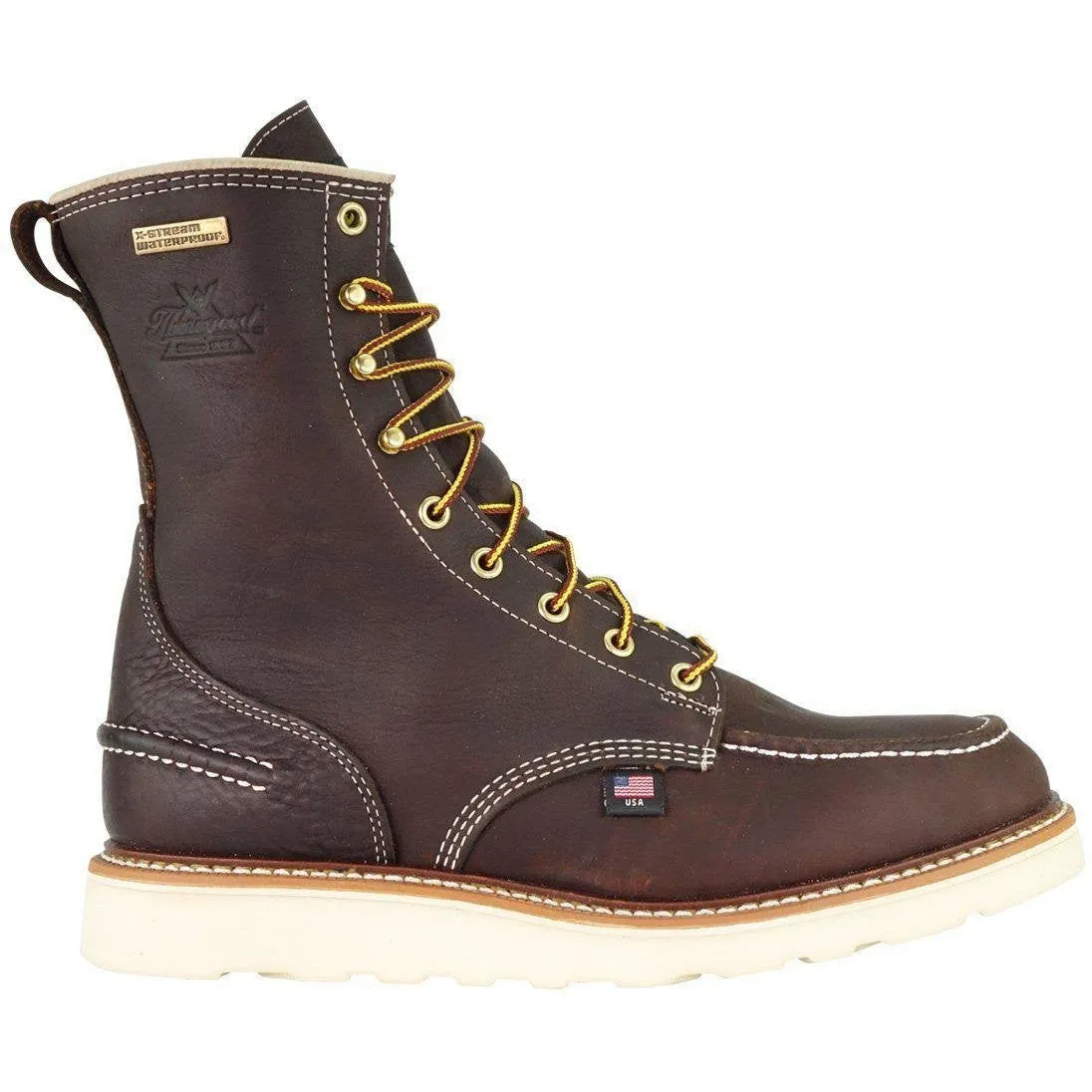Thorogood Men's USA Made 1957 8" Moc Safety Toe Waterproof Wedge Work Boot 804-3800