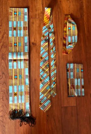 Tie, Kufi, scarf and a pocket square set!