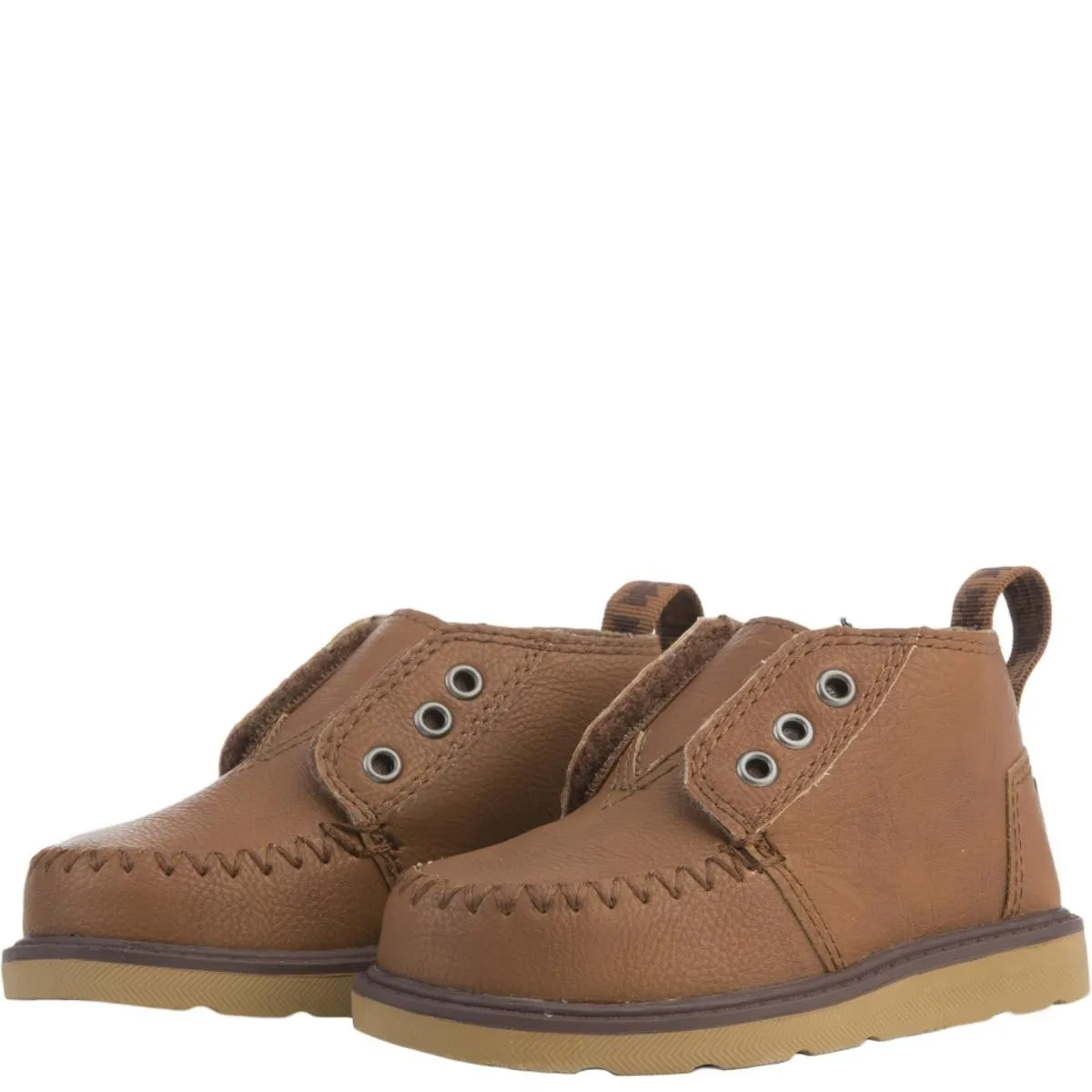 Tiny Toms: Brown Synthetic Leather Chukka Boots