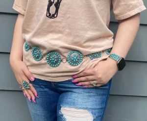 Turquoise Cluster Concho Belt