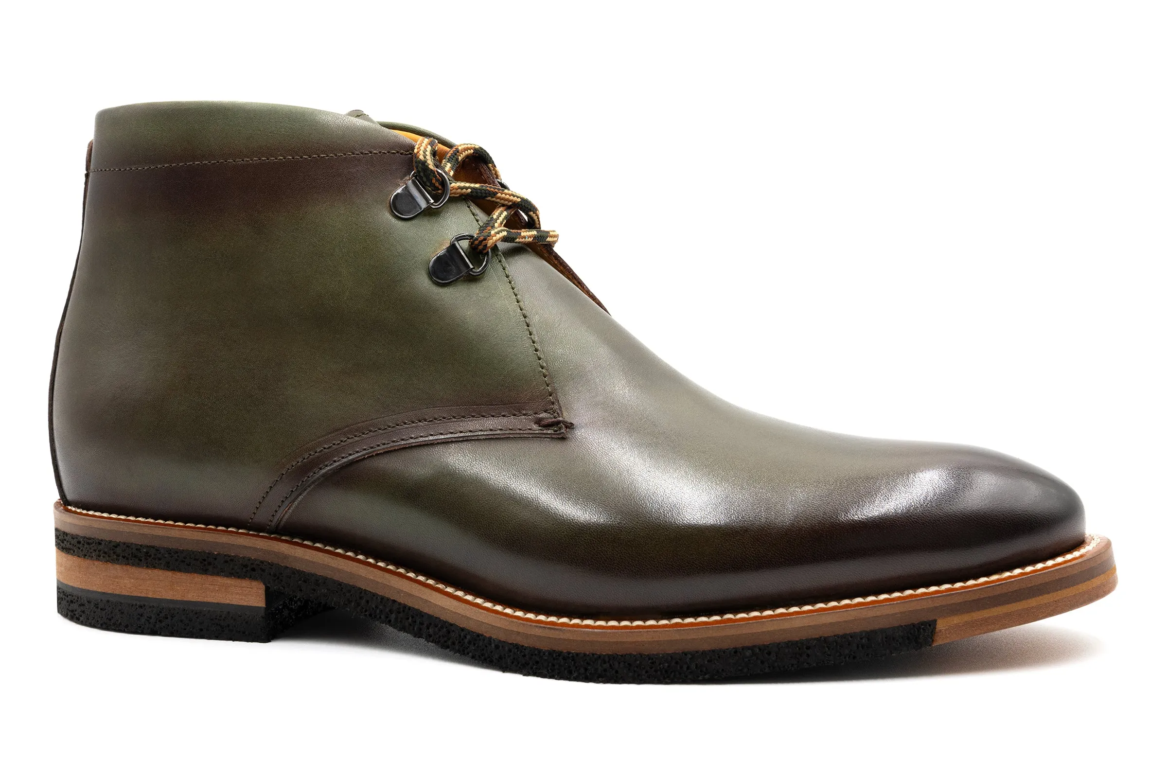 Tuscan Italian Calf Leather Chukka Boots - Black Forest