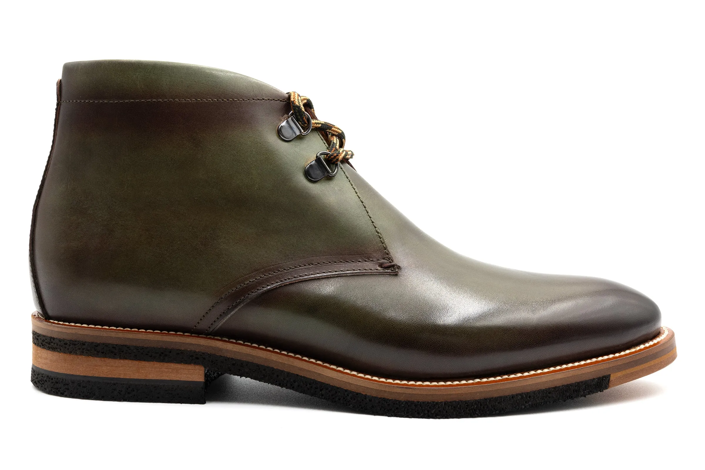 Tuscan Italian Calf Leather Chukka Boots - Black Forest