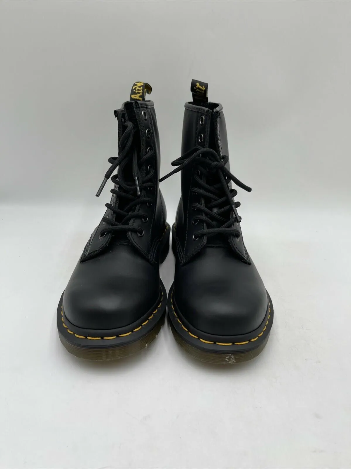 Unisex Dr Martens 11822 Boots Leather Black Size 6M/7W - Very Good