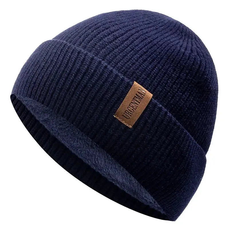 Unisex Fleece-Lined Winter Hat - Stylish Soft Beanie Cap for Outdoor Ski Sports