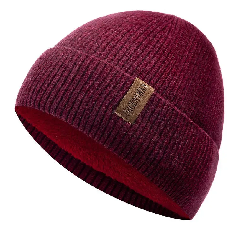 Unisex Fleece-Lined Winter Hat - Stylish Soft Beanie Cap for Outdoor Ski Sports