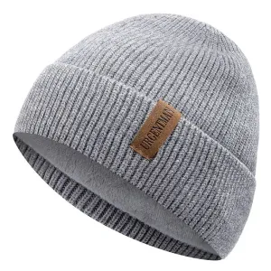 Unisex Fleece-Lined Winter Hat - Stylish Soft Beanie Cap for Outdoor Ski Sports