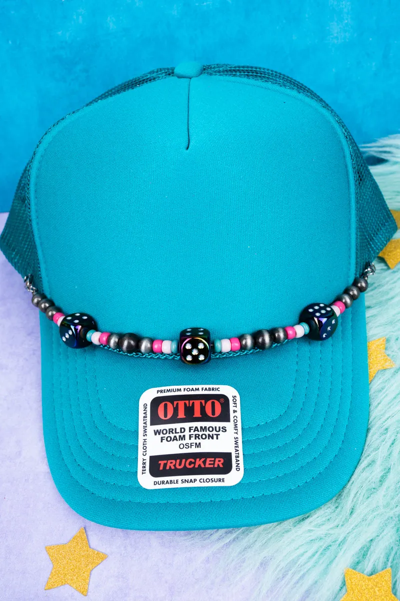Vegas Vibes Iridescent Dice Beaded Hat Chain