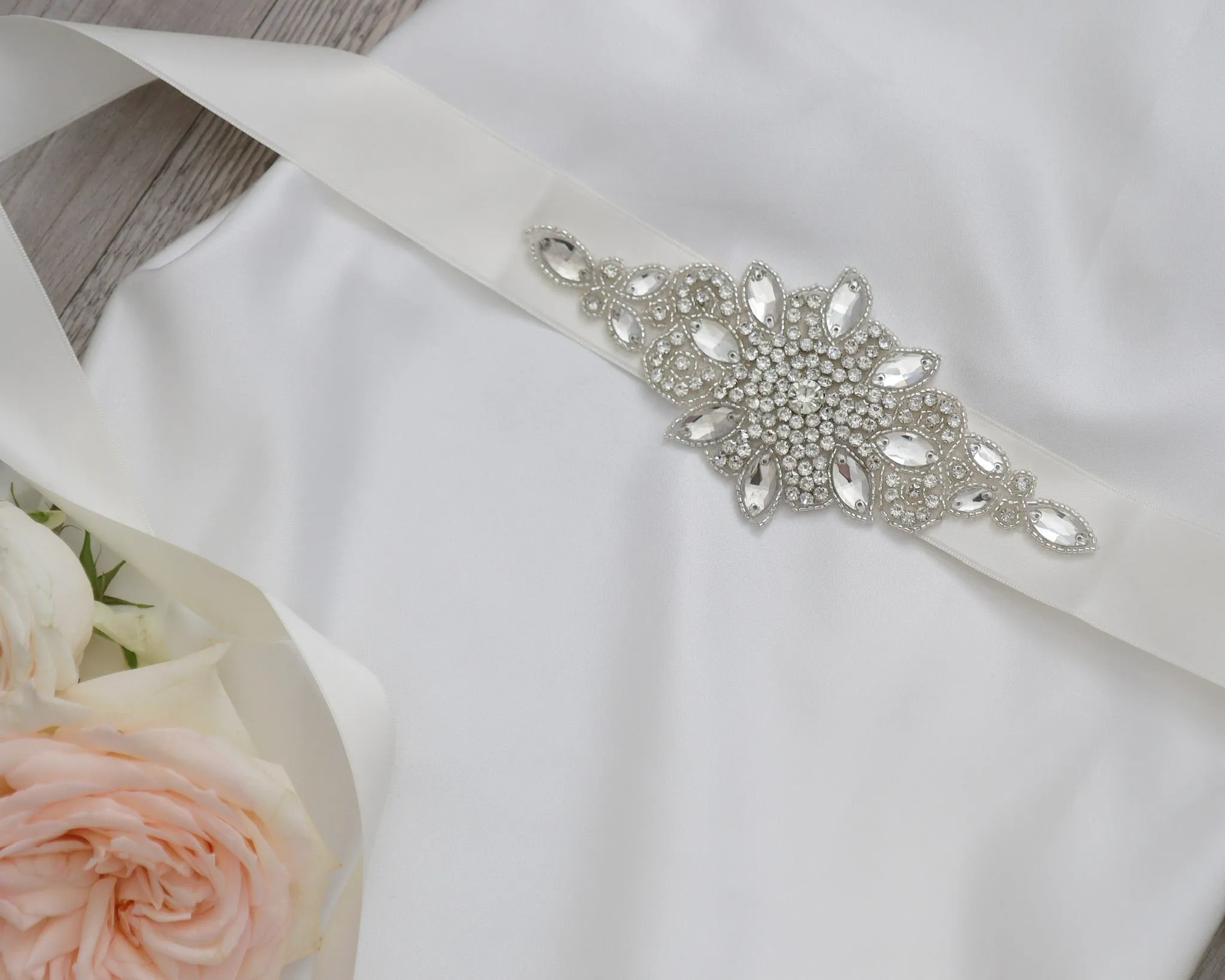 Victoria Wedding Sash and Headband