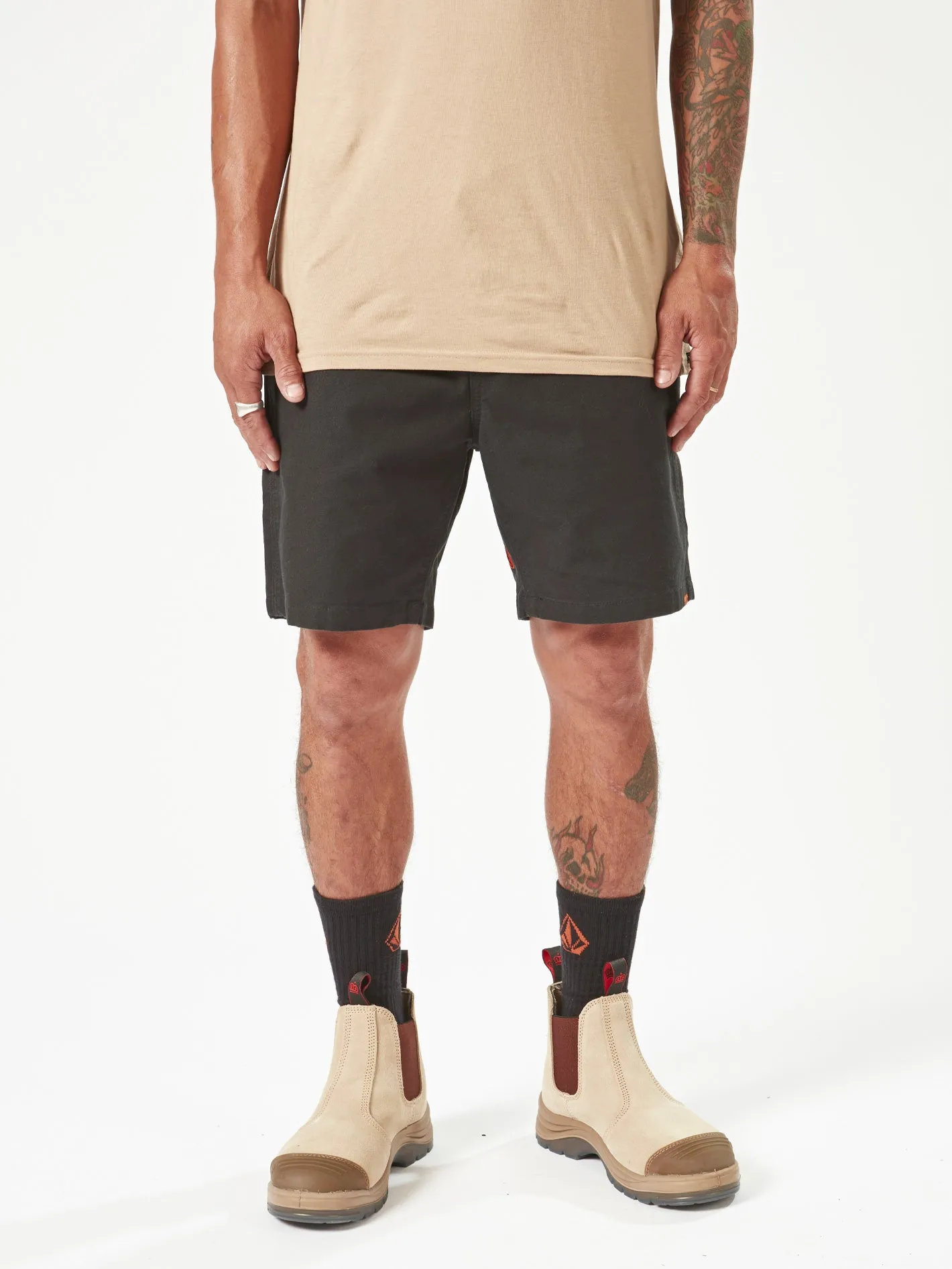 Volcom Workwear Caliper Elastic Waist Short 17" - Black