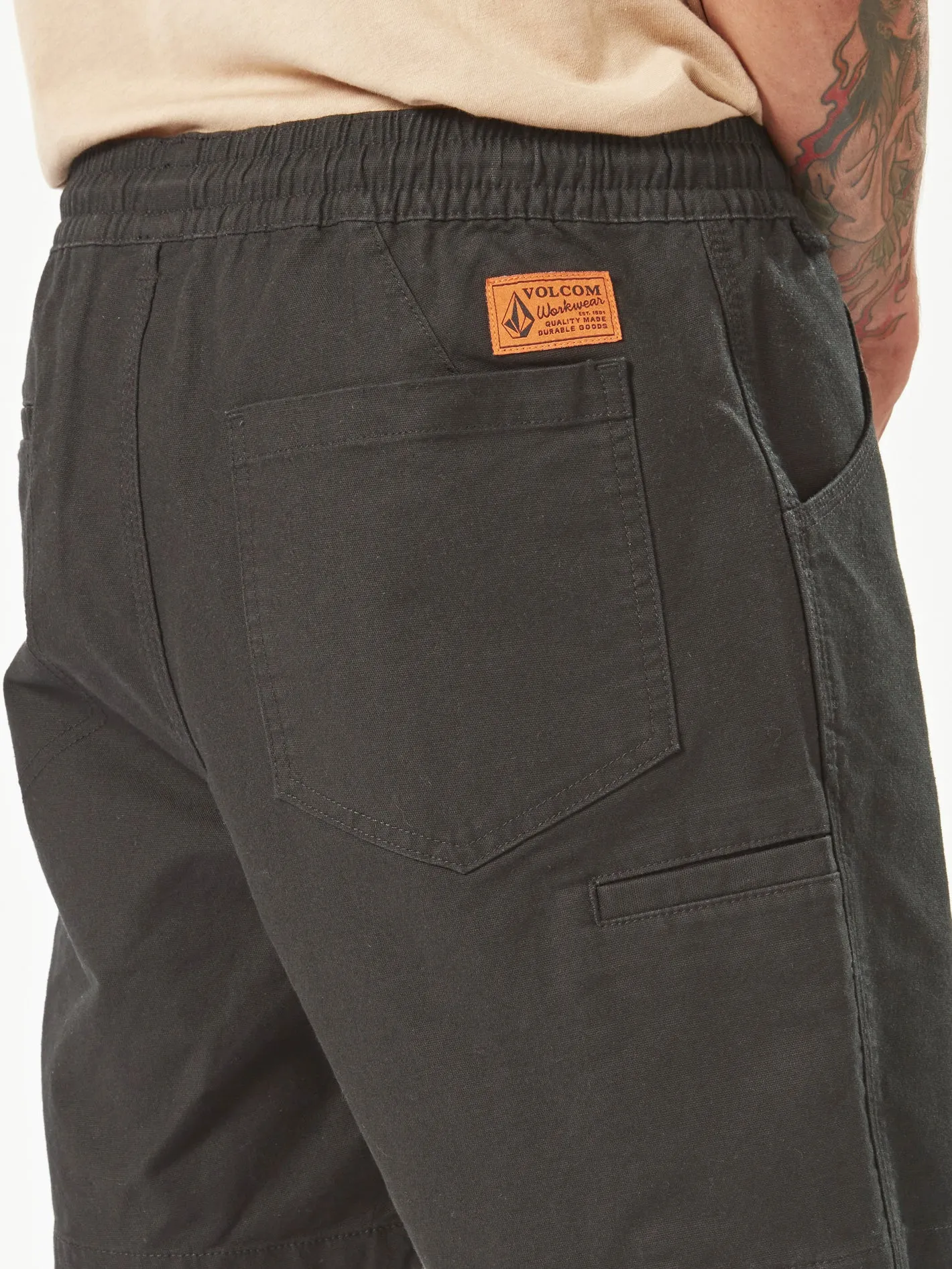 Volcom Workwear Caliper Elastic Waist Short 17" - Black