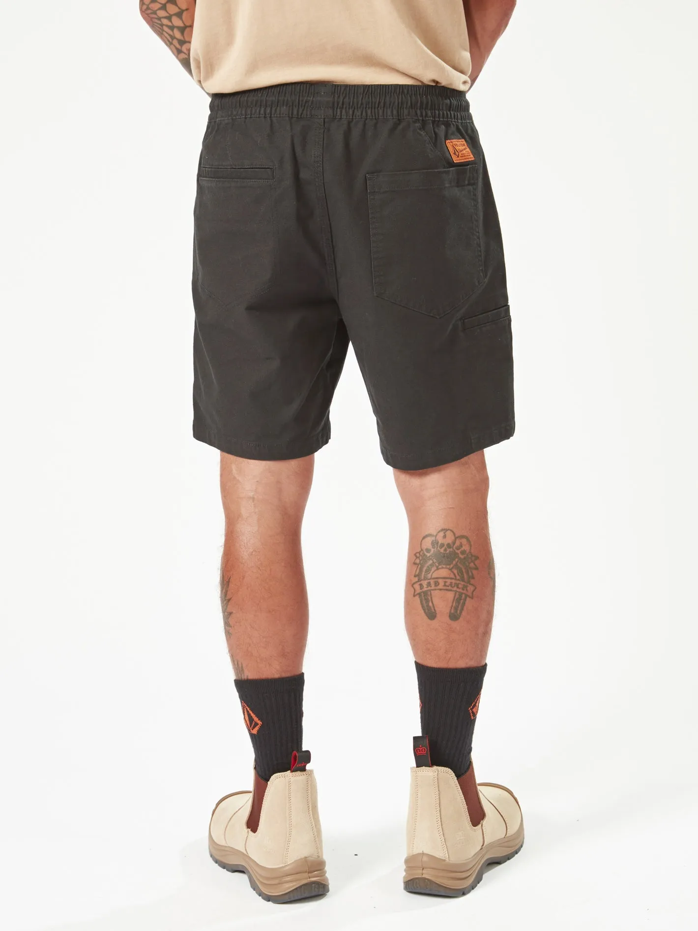 Volcom Workwear Caliper Elastic Waist Short 17" - Black
