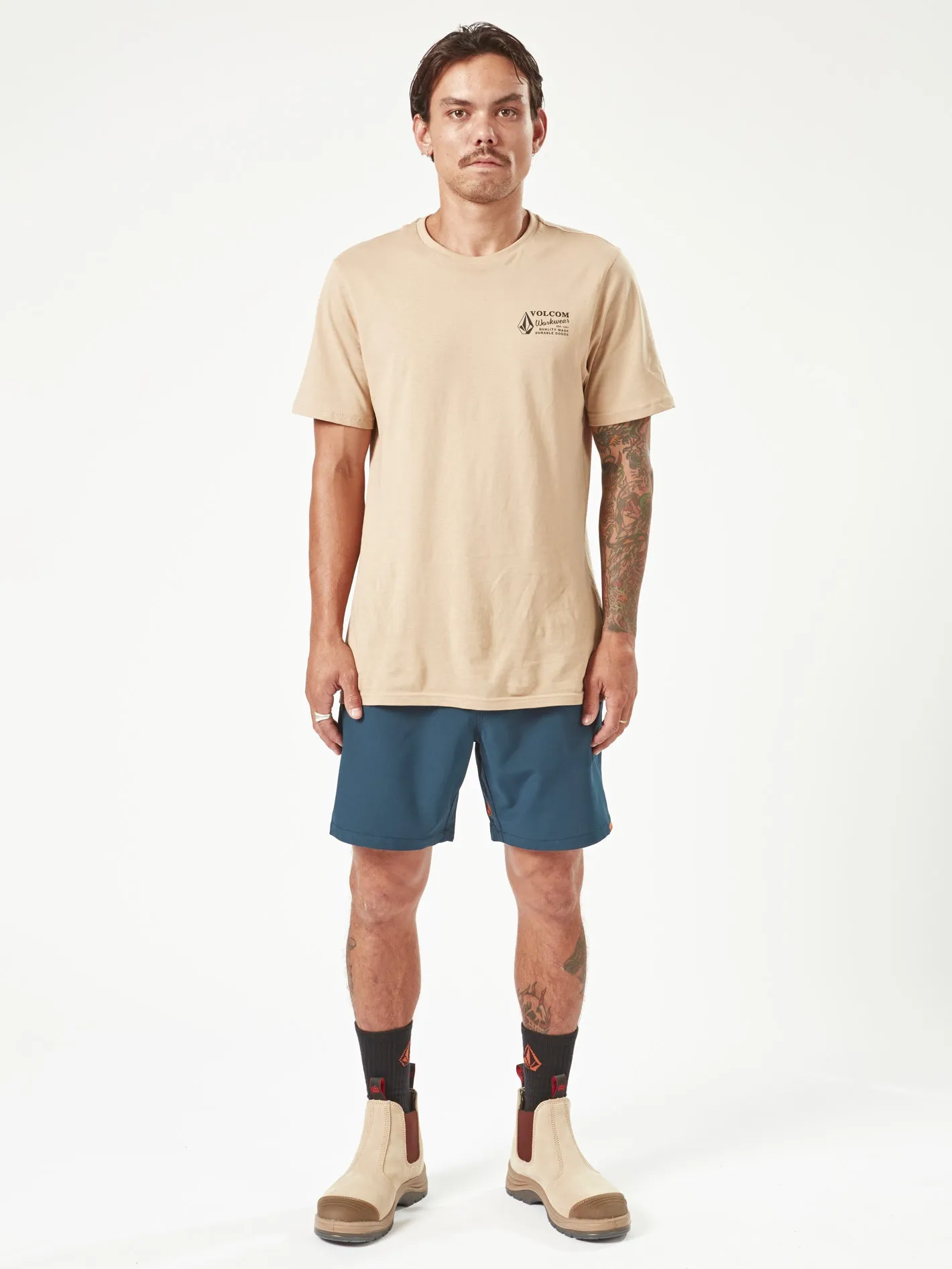 Volcom Workwear Rack Hybrid Elastic Waist Shorts - Navy
