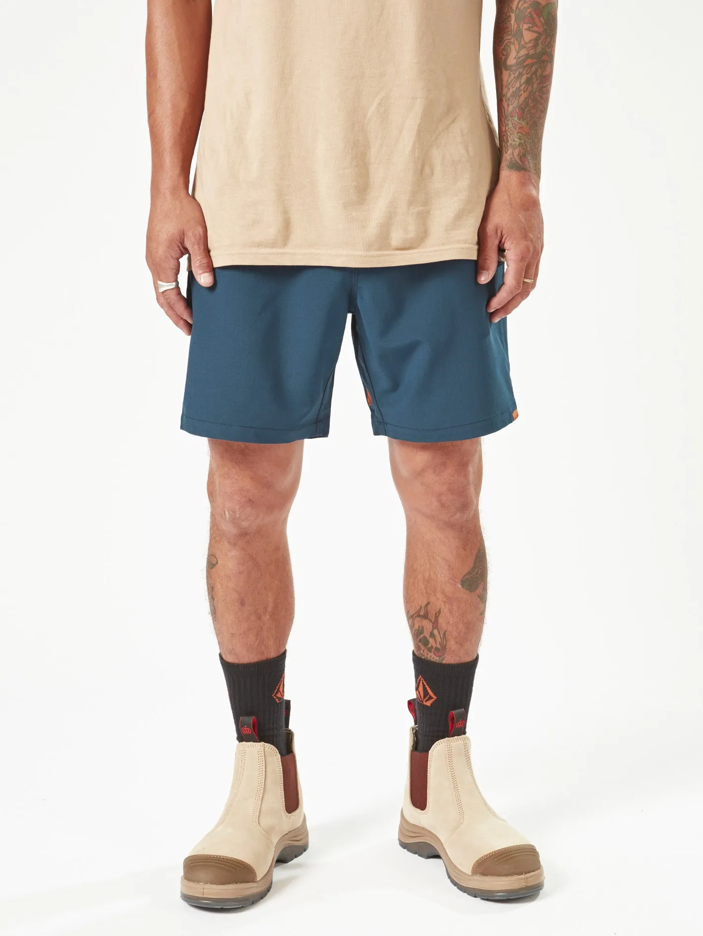 Volcom Workwear Rack Hybrid Elastic Waist Shorts - Navy