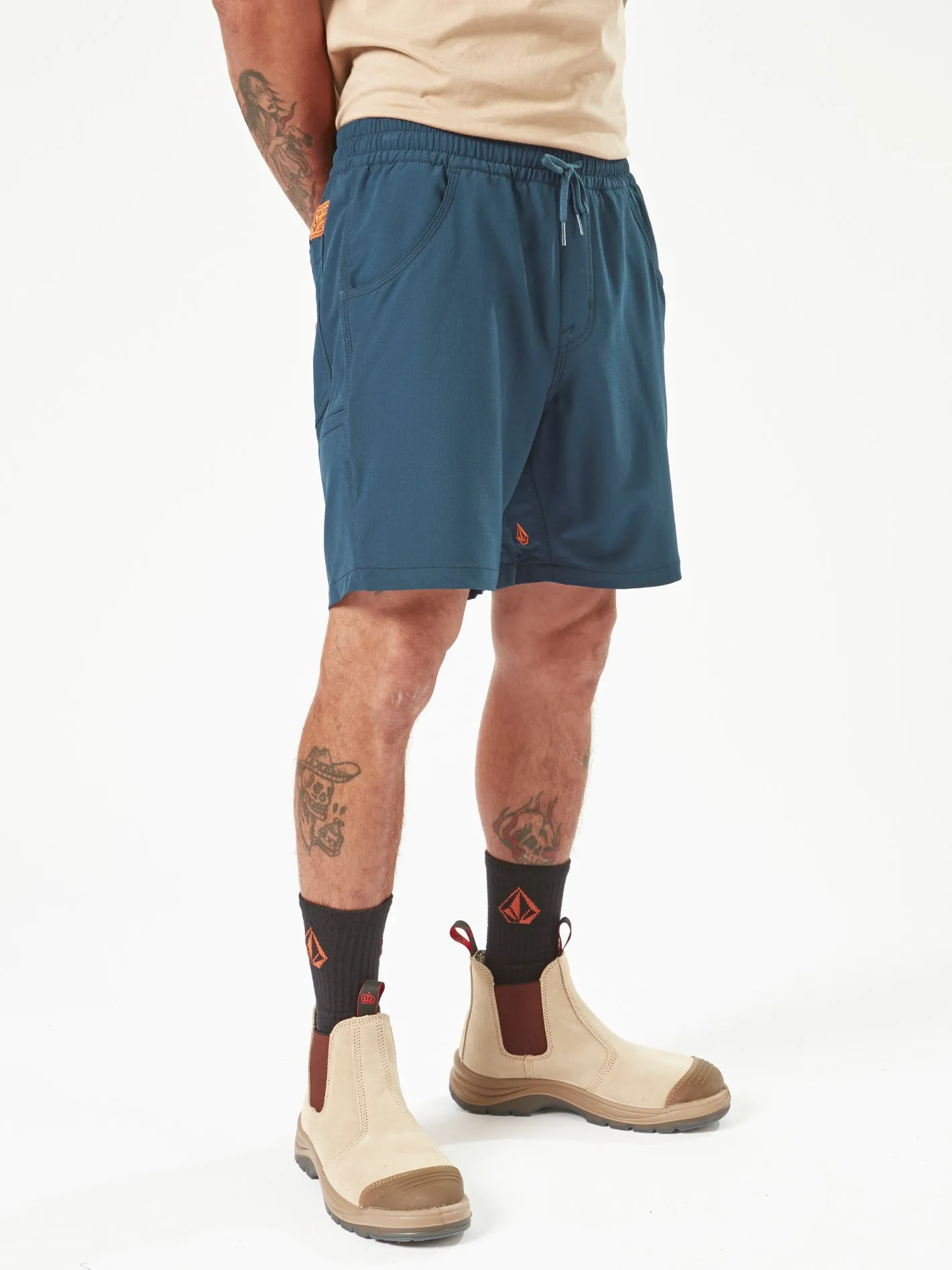 Volcom Workwear Rack Hybrid Elastic Waist Shorts - Navy