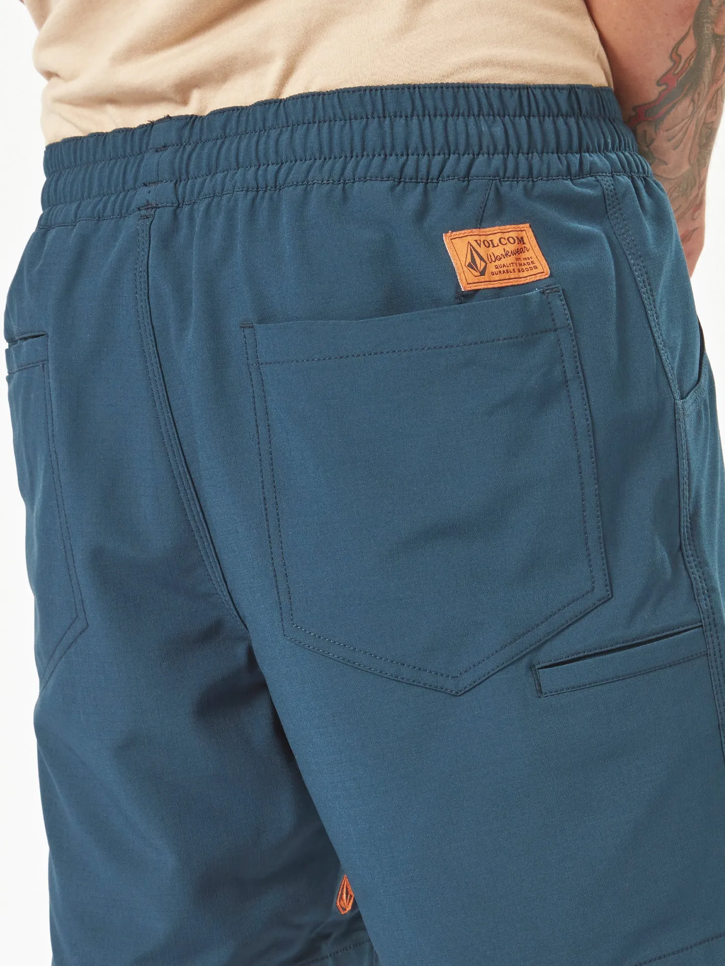 Volcom Workwear Rack Hybrid Elastic Waist Shorts - Navy