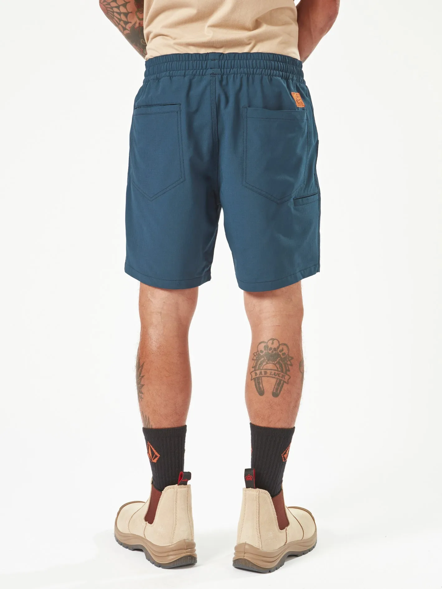 Volcom Workwear Rack Hybrid Elastic Waist Shorts - Navy