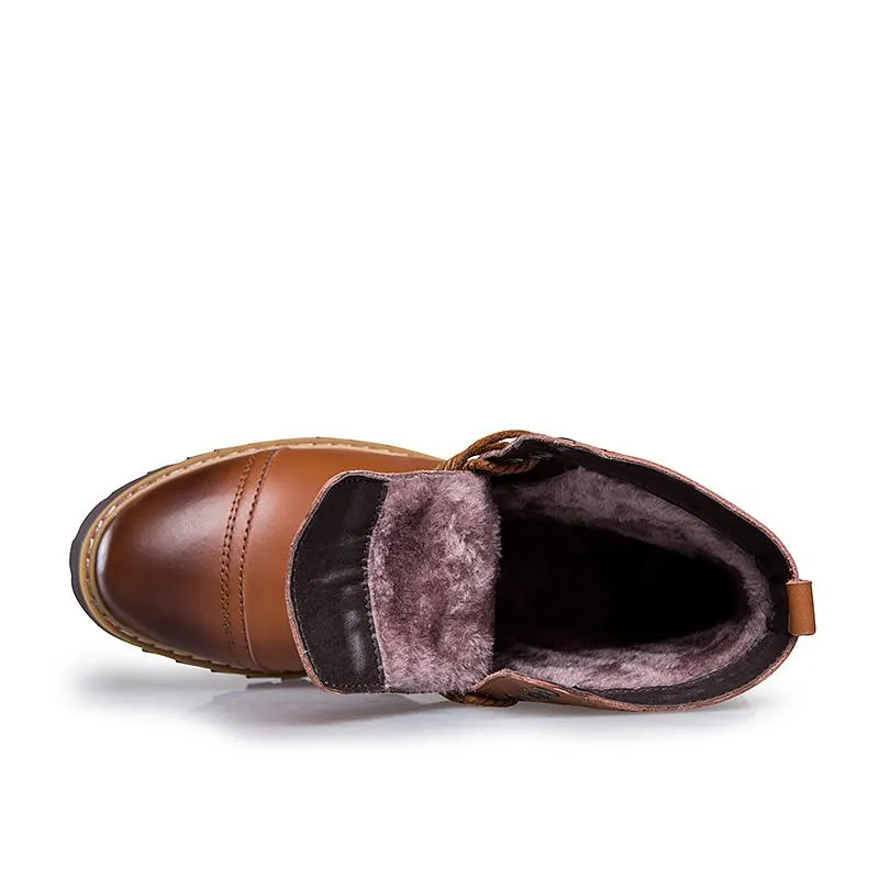 West Louis™ Lace-up Warm Fur Martin Boots