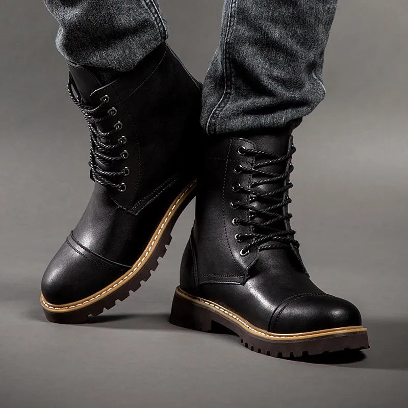 West Louis™ Lace-up Warm Fur Martin Boots