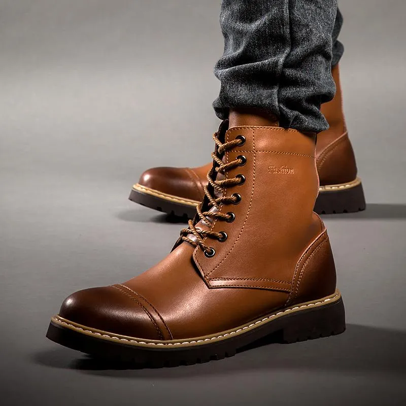 West Louis™ Lace-up Warm Fur Martin Boots