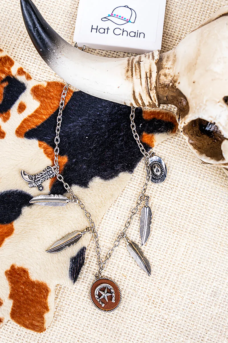 Western Wear Silvertone Trucker Hat Chain