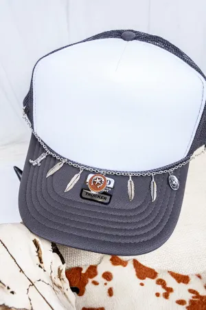 Western Wear Silvertone Trucker Hat Chain