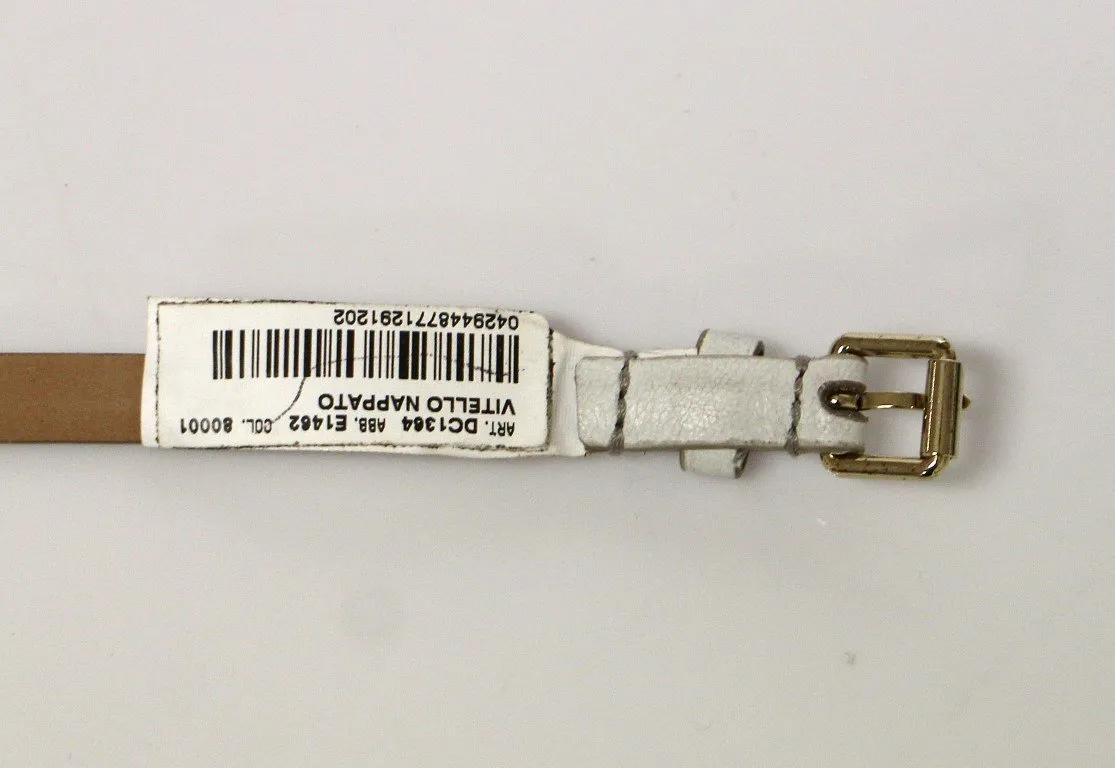 White Leather Logo Belt