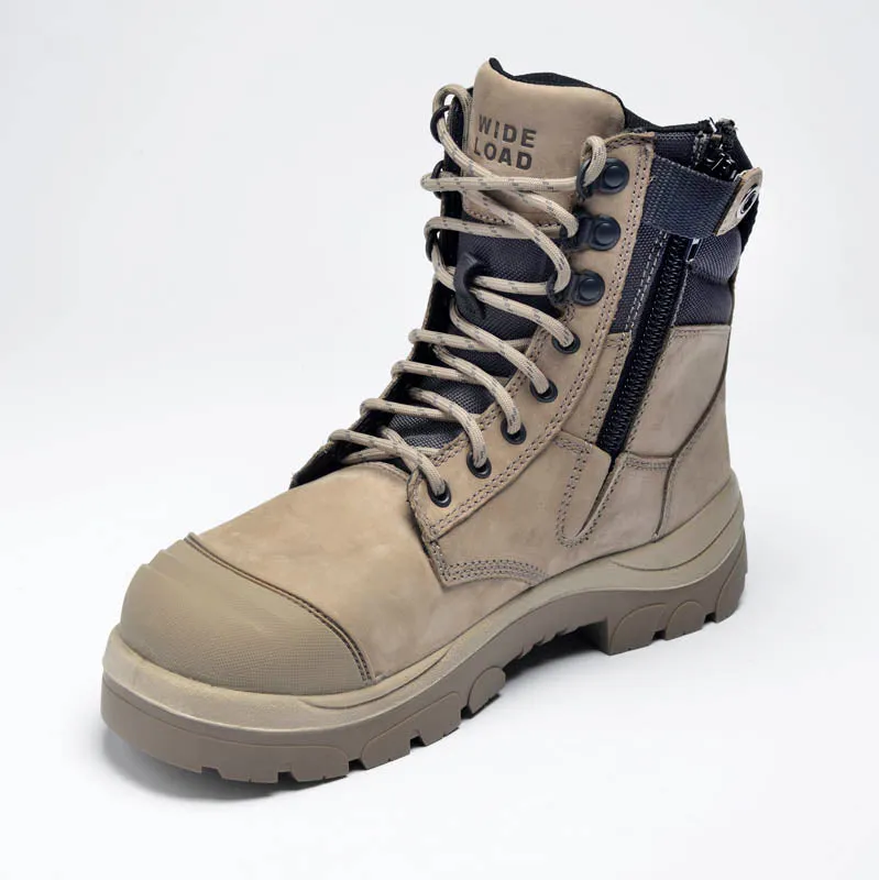 Wide Load 890SZ Stone 8 Inch Steel Cap Zip Safety Boot