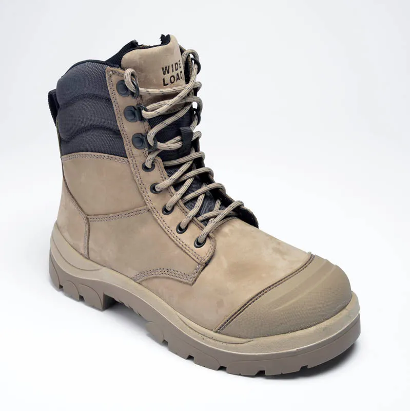 Wide Load 890SZ Stone 8 Inch Steel Cap Zip Safety Boot