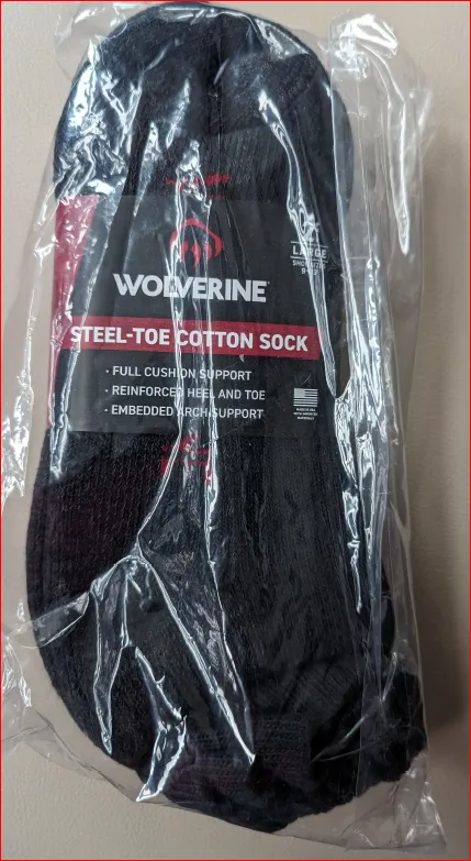 Wolverine Men's 2 Pack Steel Toe Quarter Socks, Black, 7-12