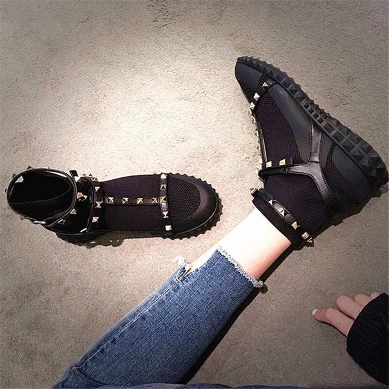 Women Boots  Breathable Runway Socks Booties Slip On