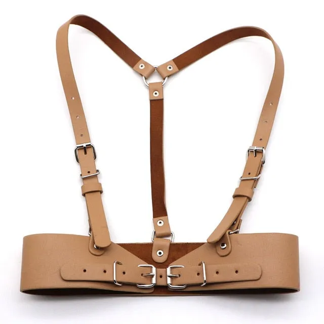 Women Leather Body Harness Chest Belts