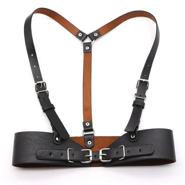 Women Leather Body Harness Chest Belts
