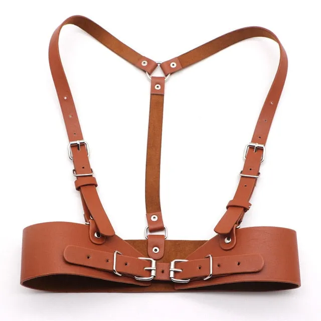 Women Leather Body Harness Chest Belts