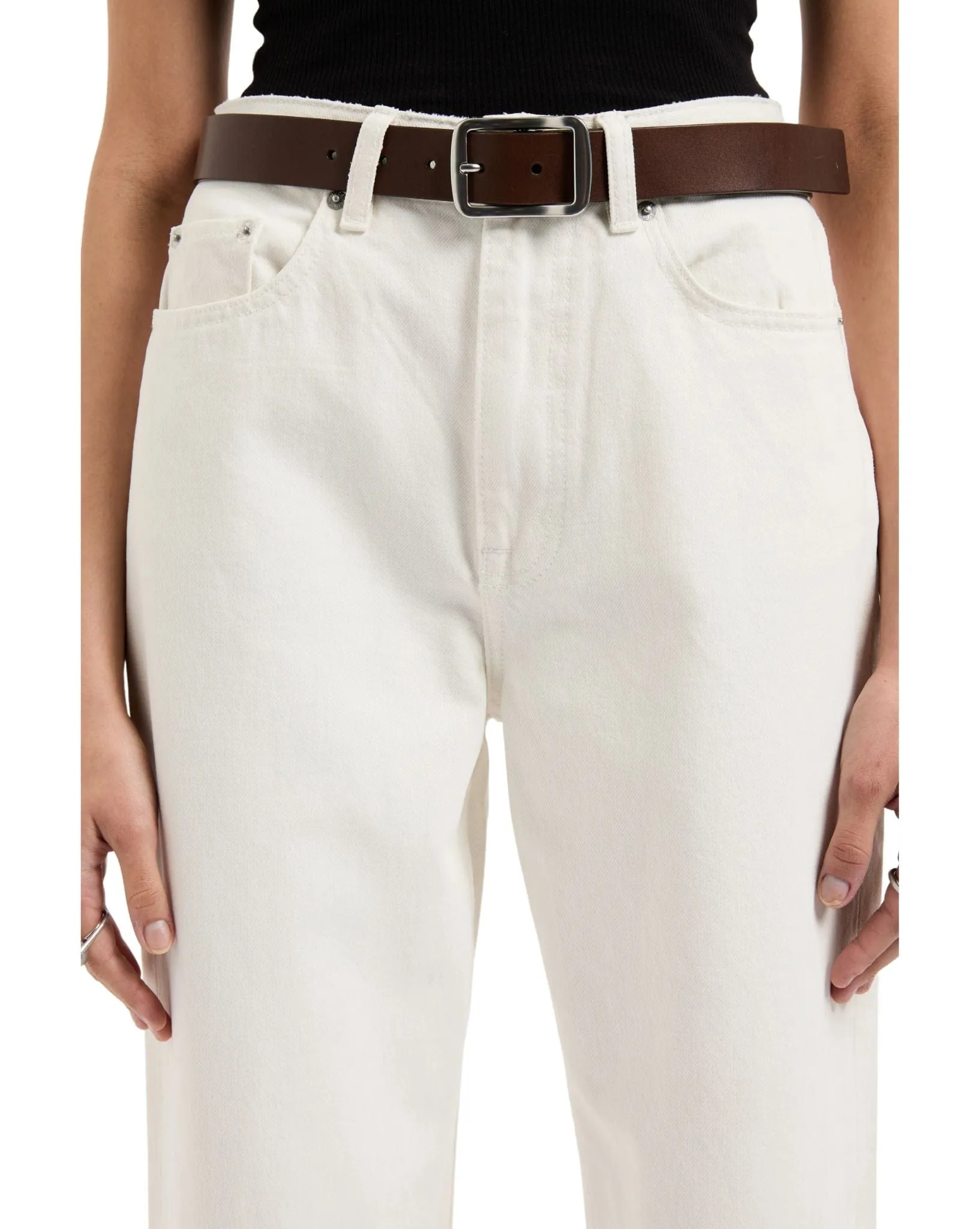 Womens Classic Leather Belt - Tan