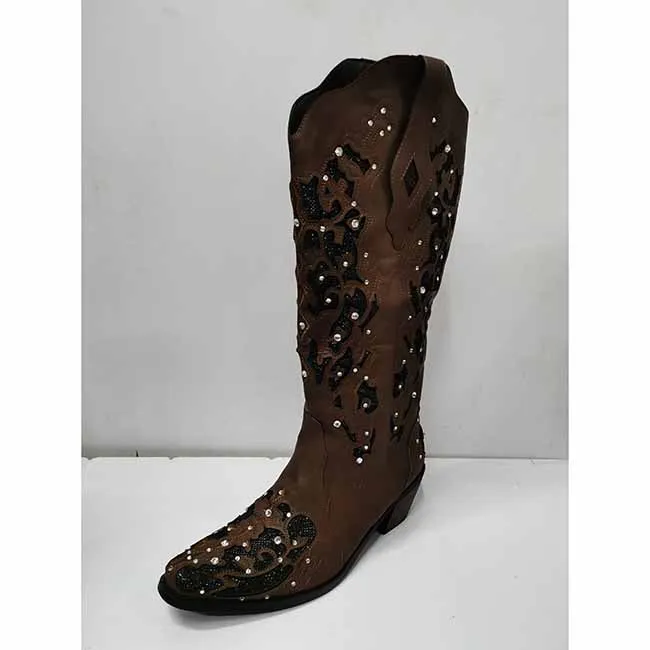 Women's Glitter Western Cowgirl Boots Wedding Boots