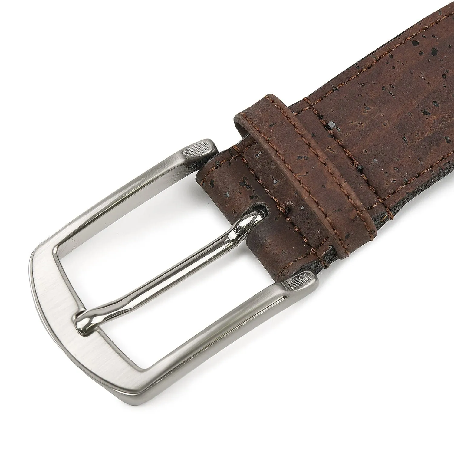 Woven Vegan Cork Leather Belt | Brown