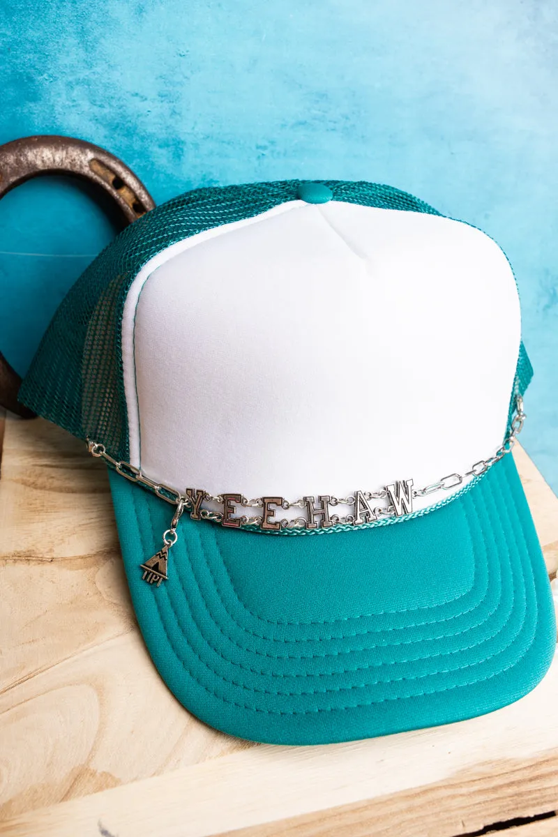 Yeehaw Silvertone Trucker Hat Chain