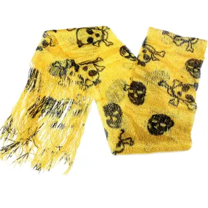 Yellow Lightweight 3 in 1 Toxic Skull Sheer Scarf