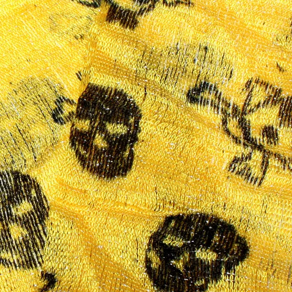 Yellow Lightweight 3 in 1 Toxic Skull Sheer Scarf